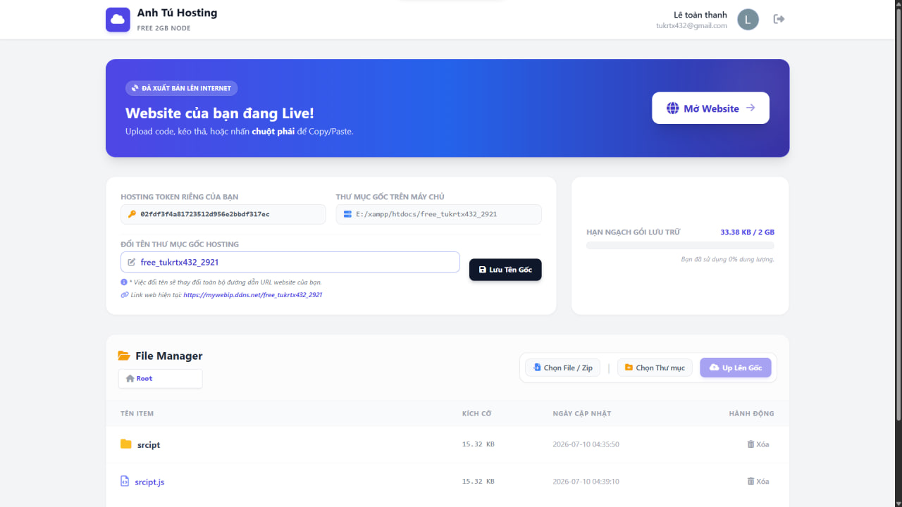 Giao diện File Manager VIP